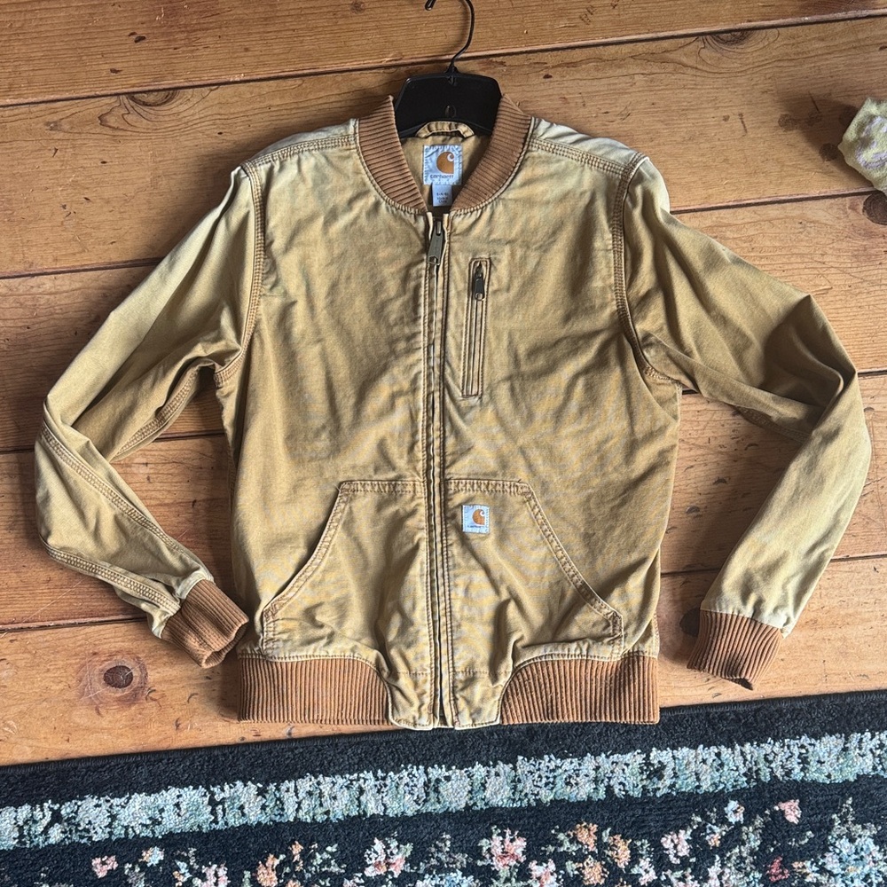 Carhartt Tan Cotton Canvas Bomber Jacket for Women